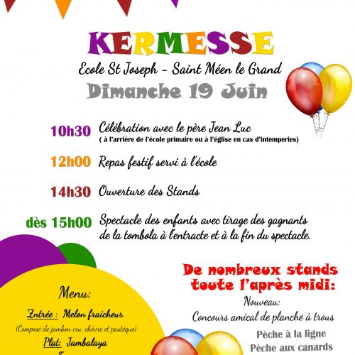 Kermesse école saint joseph, Saint méen le grand, 2022