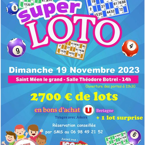 SUPER LOTO NOVEMBRE 2023 SAINT MEEN LE GRAND ILLE ET VILAINE